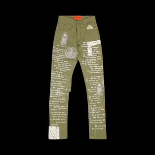 Who Decides War Fatigue Scripture Denim Jeans 'Tan'