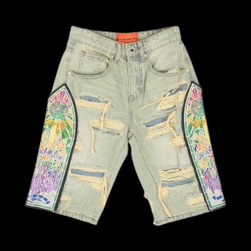 Who Decides War Cathedral Patch Denim Shorts 'Blue'