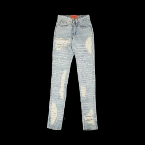 Who Decides War Scripture Embroidered Denim 'Blue'
