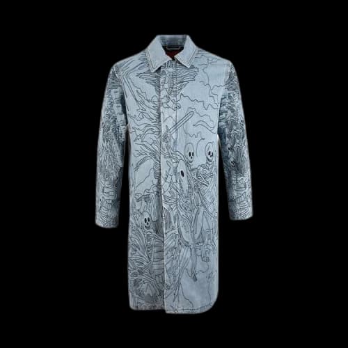 Who Decides War Denim Four Horsemen Trenchcoat 'Sky/Coal'