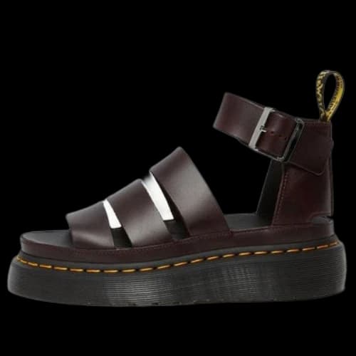 Dr. Martens Clarissa II Atlas Quad Leather Platform Sandals 'Oxblood' (Women's)