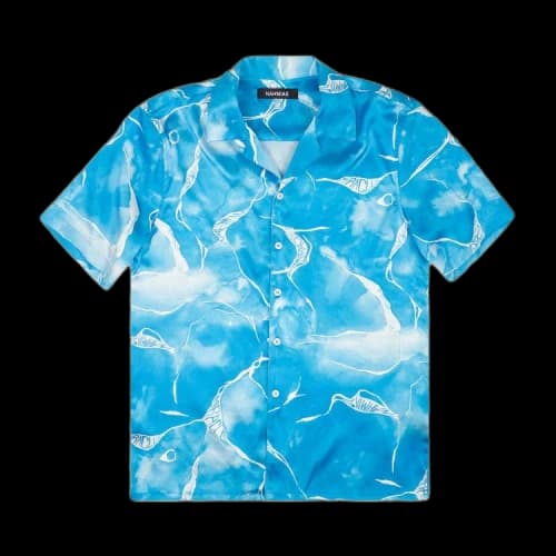 Nahmias Miracle Tie Dye Silk Button Down Shirt 'Blue'