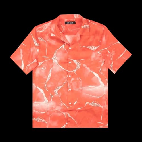 Nahmias Miracle Tie Dye Silk Shirt 'Red'