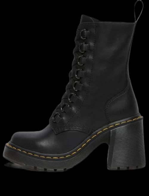 Dr.Martens Chesney Leather Flared Heel Lace Up Boots 'Black' (Women's)