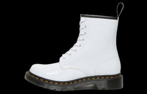 Dr. Martens 1460 Patent Croc Emboss Leather Boots 'White' (Women's)