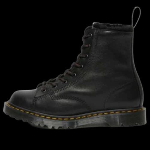 Dr. Martens Barton Shearling Lined Leather Ankle Boots 'Black'