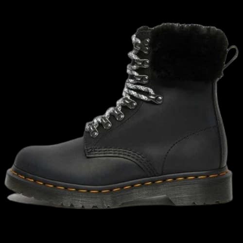 Dr. Martens 1460 Stay Warm Wear-resistant fur Martin boots Black (Women's)