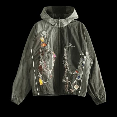 Doublet Moss Embroidered Chain Track Jacket 'Charcoal'