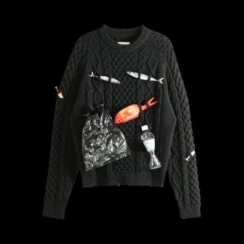 Doublet Caught In The Cable Fisherman Knit 'Black'