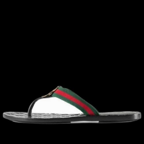 Gucci Gg Thong Web Sandal 'Black' (Women's)