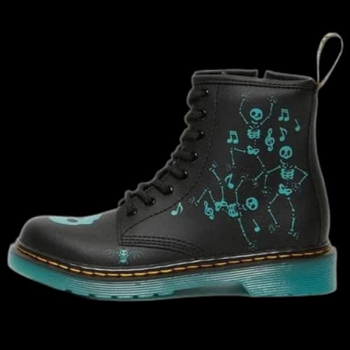 (PS) Dr.Martens 1460 PU Skelly Print Leather Lace Up Boots 'Black Aqua'