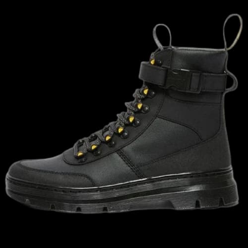 Dr. Martens Combs Tech Coated Canvas Casual Boots 'Black Yellow'