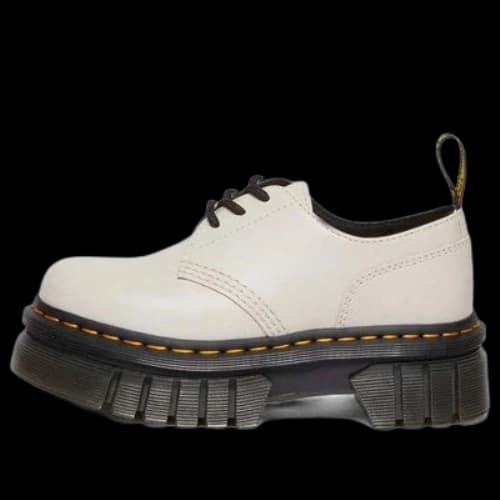 Dr. Martens Audrick Nappa Leather Platform Shoes 'Cobblestone Grey' (Women's)