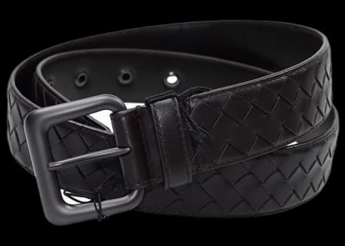 Bottega Veneta Intrecciato Weave Belt Brown