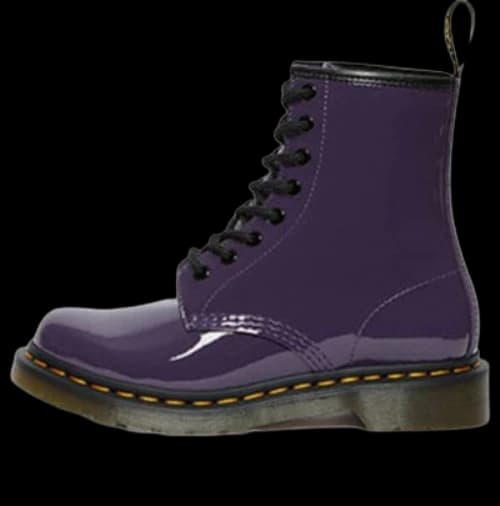 Dr. Martens Lens Patent Leather 8 Martin boots Black Purple (Women's)