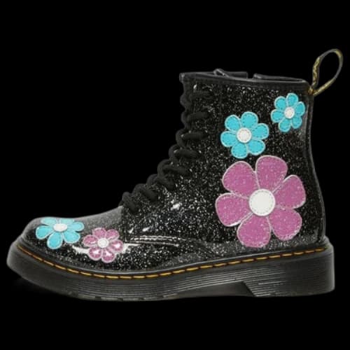 (GS) Dr.Martens 1460 AirWair Cosmic Glitter Flower Boots 'Black Pink Blue'