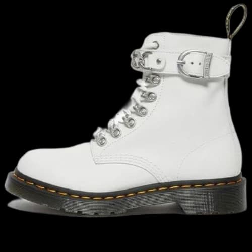 Dr. Martens 1460 Pascal Chain Leather Lace Up Boot 'White' (Women's)
