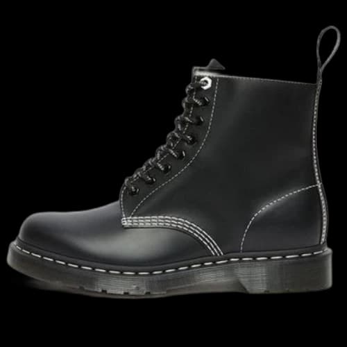 Dr.Martens 1460 Contrast Stitch Leather Lace Up Boots 'Black Smooth Leather'