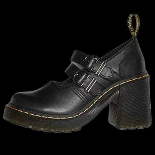 Dr. Martens Eviee Sendal Leather Heeled Shoes 'Black' (Women's)