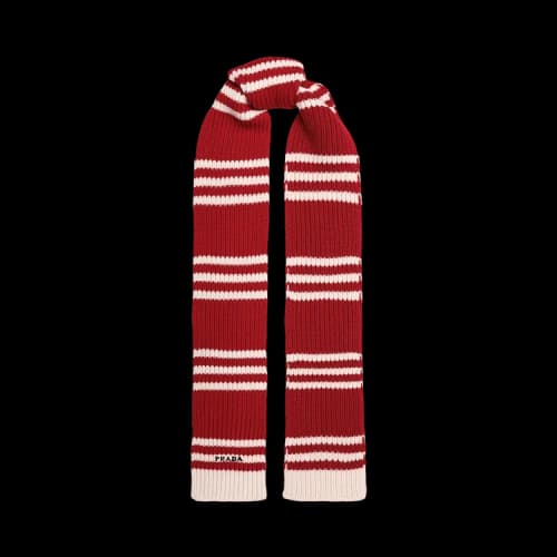 Prada Knit Scarf 'Red/White'