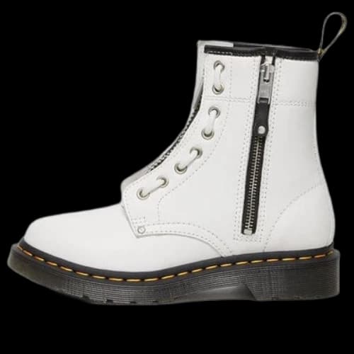 Dr. Martens 1460 Double Zip Leather Lace Up Boots 'White' (Women's)