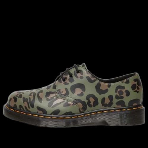 Dr. Martens 1461 Distorted Leopard Print Oxford Shoes 'Khaki Green'