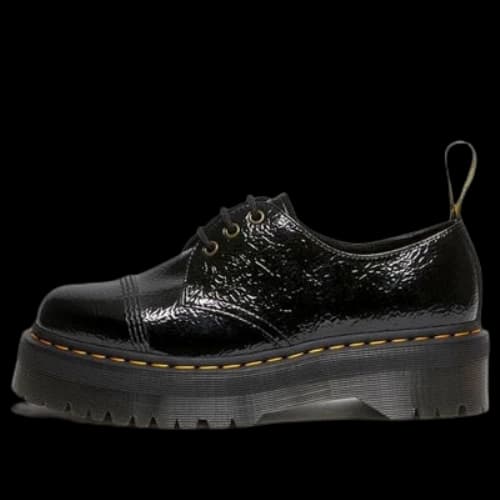 Dr. Martens 1461 Distressed Patent Leather Platform Shoes 'Black'
