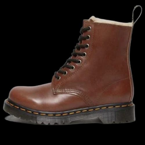 Dr. Martens 1460 Serena Faux Fur Lined Leather Lace Up Boots 'Tan' (Women's)