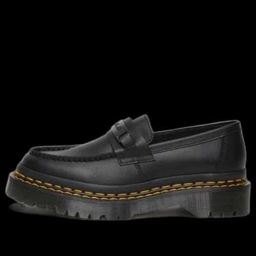 Dr. Martens Penton Bex Double Stitch Leather Loafers 'Black Poly Rip Stop + Element'