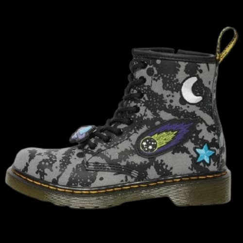 (PS) Dr.Martens 1460 Space Hydro Leather Lace Up Boots 'Black Grey Hydro Leather'