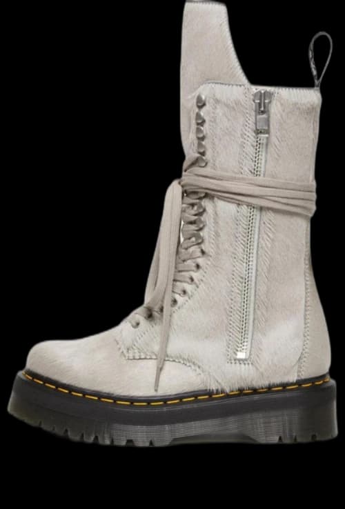 Dr. Martens 1918 Ro Hair On Lace Up Strobe Calf Length Platform Boot 'Rick Owens'