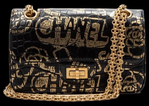 Chanel Limited Edition Mini Timeless Graffiti Reissue Black