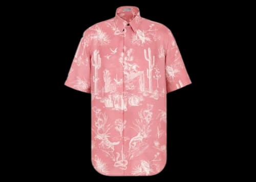 Dior x CACTUS JACK Oversized Short-Sleeved Shirt Pink