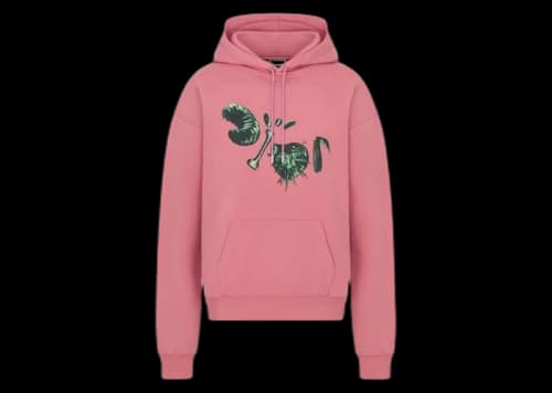 Dior x CACTUS JACK Oversized Hooded Sweatshirt Pink