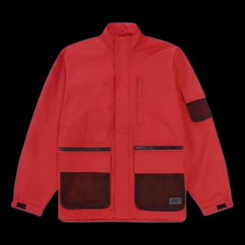 To Be Defined Levis Stand Collar Multiple Pockets Casual Jacket Red