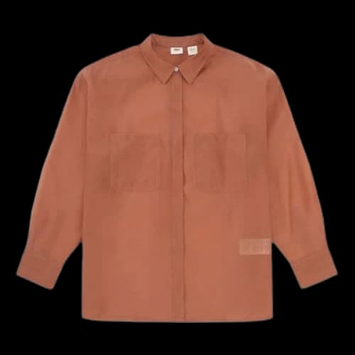 To Be Defined Levis Lapel Long-Sleeved Shirt Orange