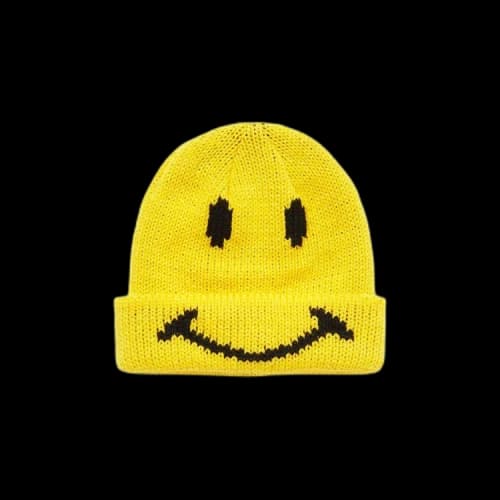 Chinatown Market Smiley Knitted Beanie 'Yellow'