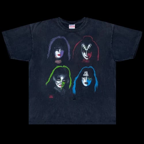 Music Vintage KISS Faces Tee 'Black'