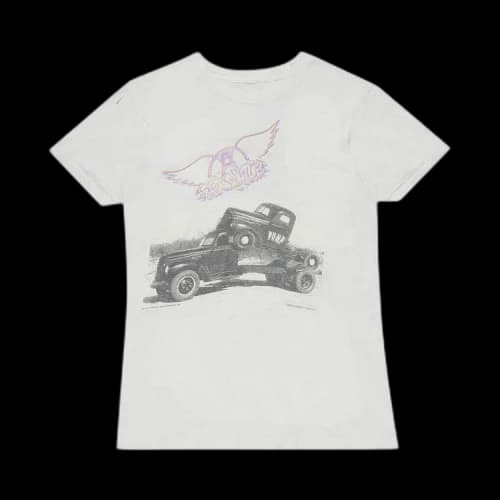 Music Pre-Owned Vintage 1989 Aerosmith Pump Album Cover Tee 'White'