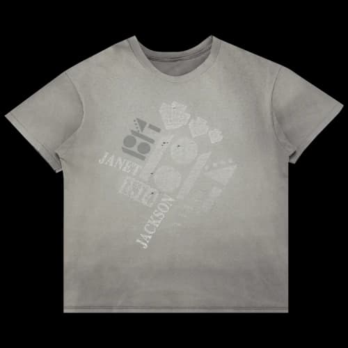 Music Vintage Janet Jackson Rhythm Nation Tour T-shirt 'Faded Black'