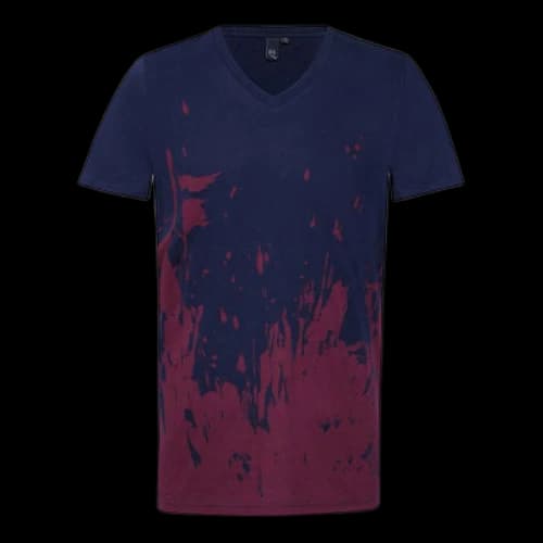 Alexander McQueen Tie Dye V Short Sleeve Navy Blue