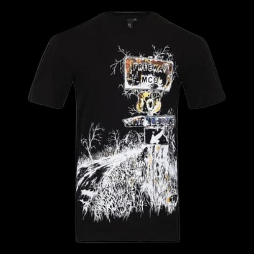 Alexander McQueen SS21 Printing Pattern Round Neck Short Sleeve Black