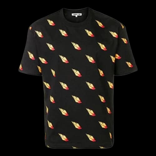 McQ Alexander McQueen Cotton Flame Printing Short Sleeve Black