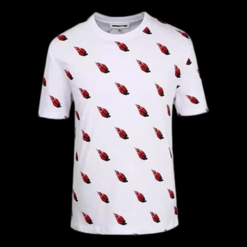 McQ Alexander McQueen Flame Printing Short Sleeve White
