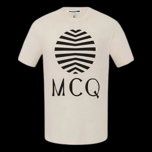 McQ Alexander McQueen Logo Printing Round Neck Short Sleeve Beige