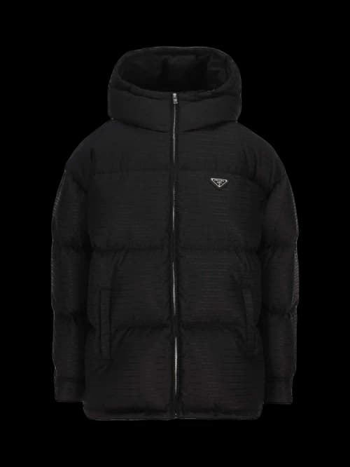 Prada Zip-Up Padded Jacket Black