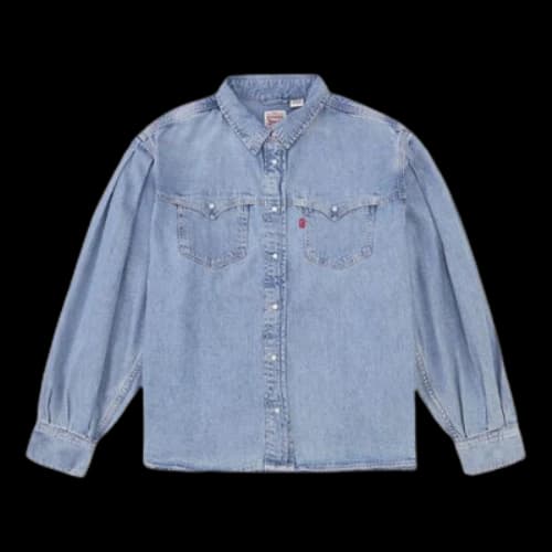 To Be Defined Levis Pocket lapel Loose Denim Shirt Light Blue