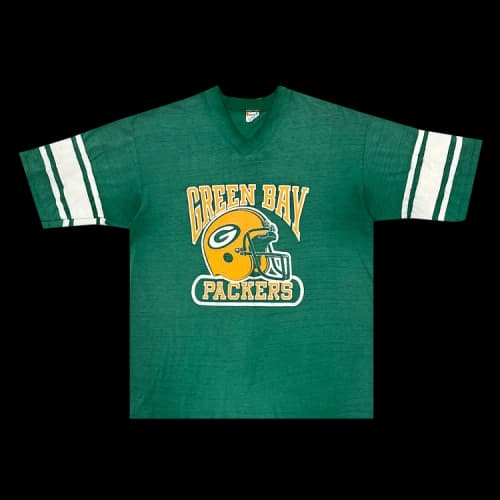 Sports Vintage Green Bay Packers V-Neck Jersey Tee 'Green'