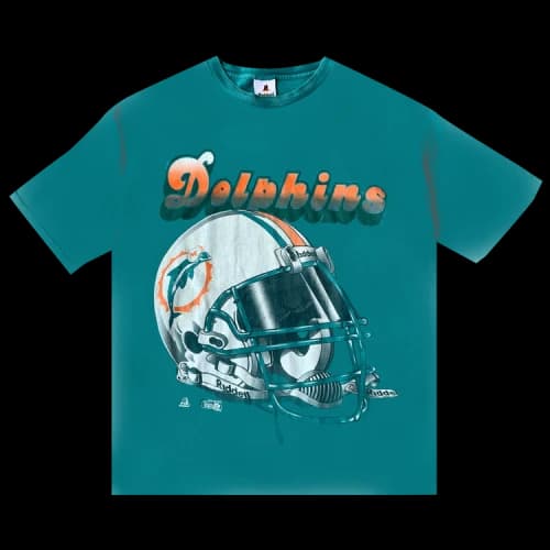 Sports Pre-Owned Vintage 1994 Miami Dolphins Helmet Tee 'Teal'