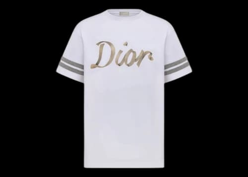 Dior Relaxed Fit Ribbon Logo T-Shirt White